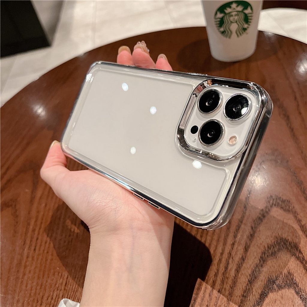 Ốp Điện Thoại Trong Suốt Chống Sốc Mạ Sang Trọng Cho iPhone 13 12 11 Pro MAX XS MAX XR X 7+ 8 Plus