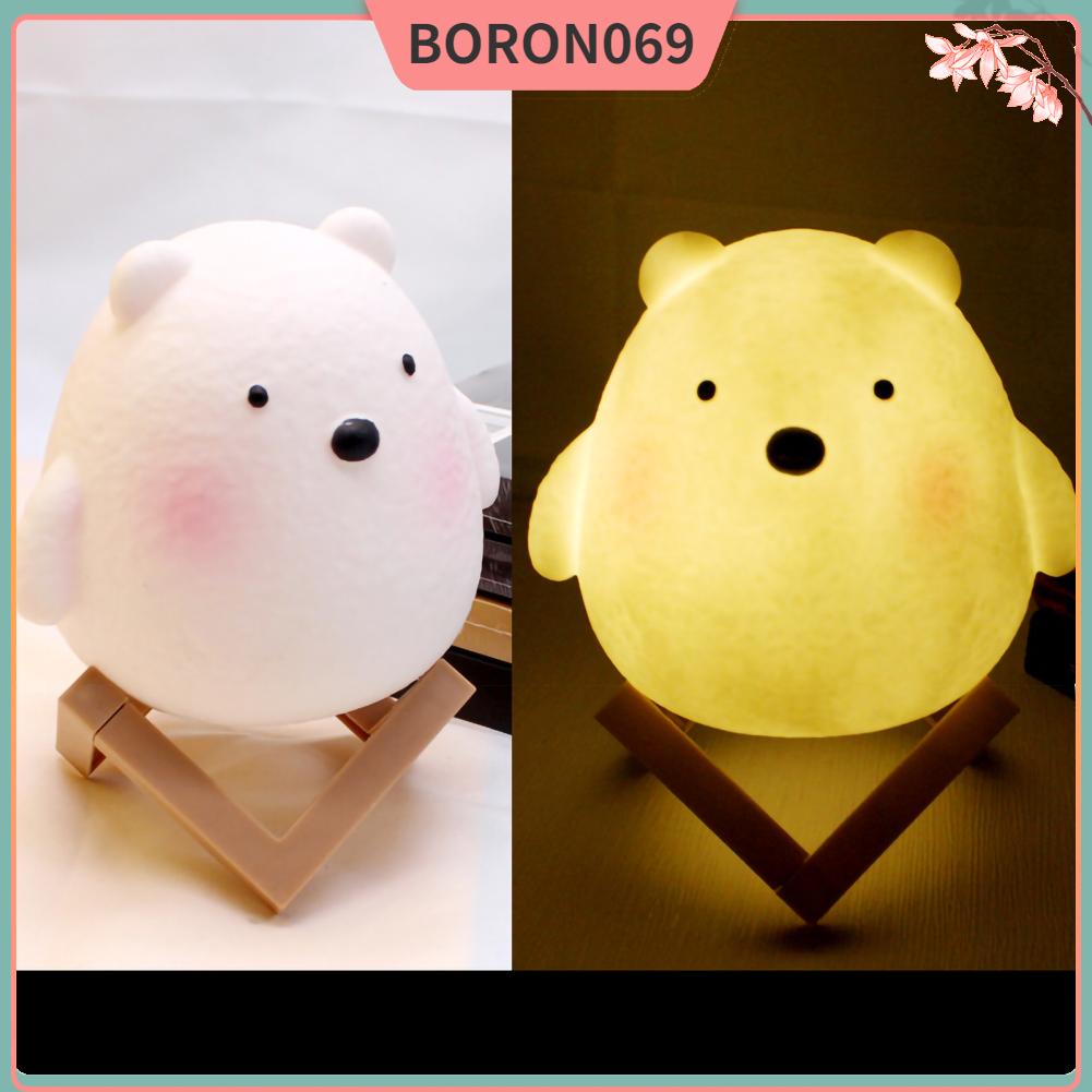 Boron069 Đèn ngủ Silicone Phim hoạt hình LED đầu giường Động vật dễ thương cho Phòng trẻ em