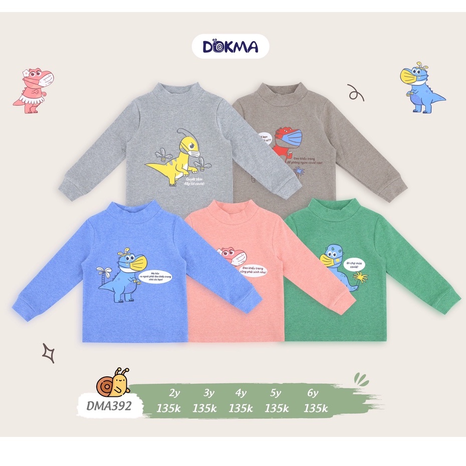 💥 Áo giữ nhiệt cao cổ 3p dày 2-6 tuổi chất nỉ nhung mềm- Dokma- Voikids DMA392
