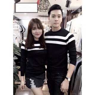 Áo đôi thu đông kẻ sọc, áo cặp nam nữ đồ đôi