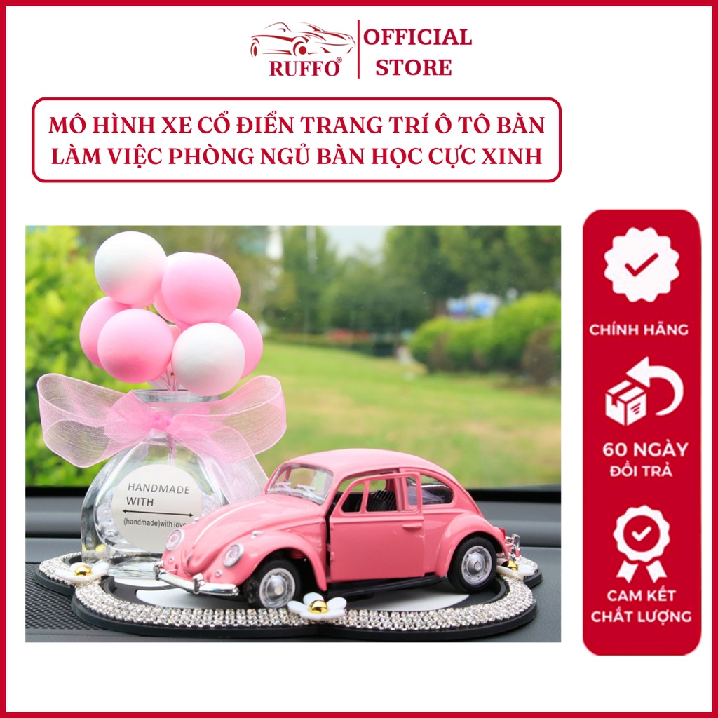 Mô Hình Xe Hơi Ruffo Trang Trí Taplo Ô Tô Bàn Làm Việc Phòng Khách Phòng Ngủ Kèm Thảm Lót Lọ Bóng Bay Cực Xinh Giá Rẻ