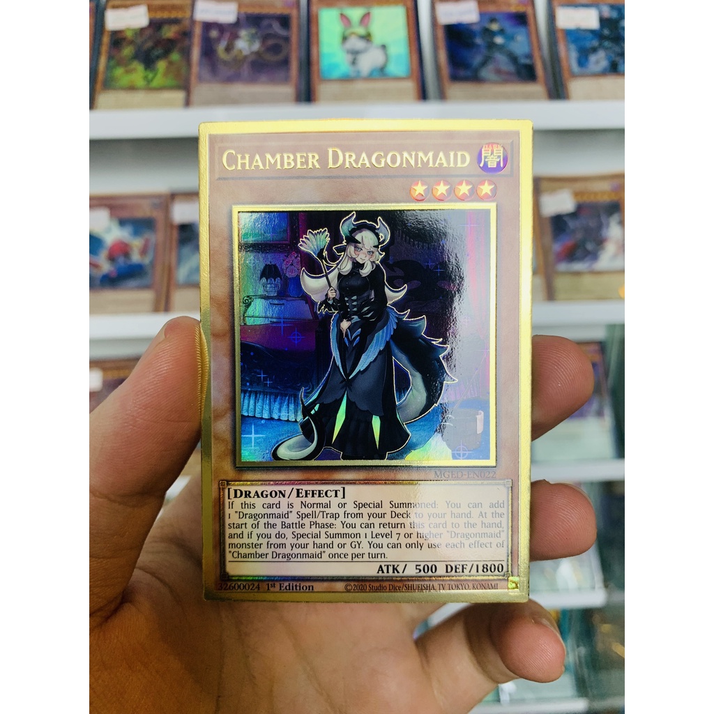 Thẻ Bài Lẻ YugiOh! Mã MGED-EN022 - Chamber Dragonmaid - Premium Gold Rare - 1st Edition