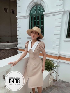 Bigsize Đầm cổ phối D438