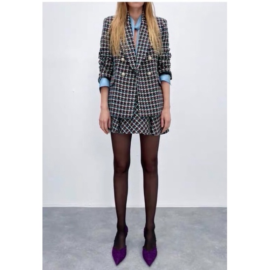 SET ÁO và CHÂN VÁY MINI DẠ TWEED ZARA AUTHENTIC TUỒN STORE