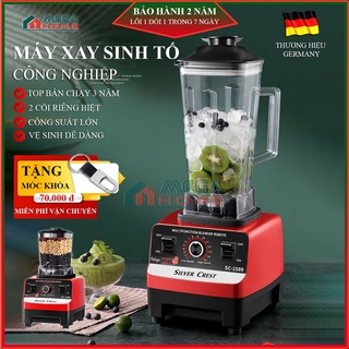 Máy xay sinh tố đa năng, máy xay trái cây công nghiệp đa năng, công suất lớn, thiết kế bộ 6 lưỡi dao Bảo hành 2 năm