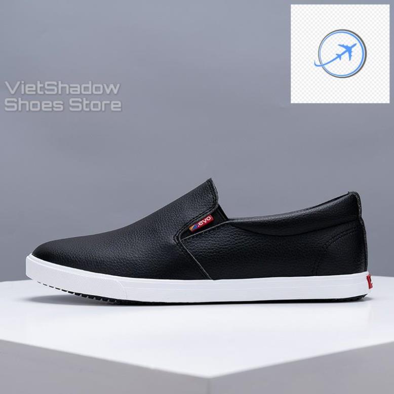 🚴🏇 Slip on da nam - Giày lười da nam cao cấp thương hiệu LEYO - Da PU 3 màu đen, trắng và xanh navy - Mã SP A5192 🚴🏇