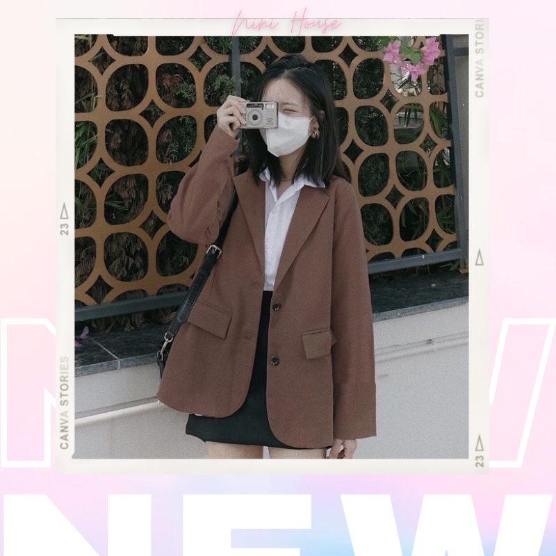 Áo blazer dài tay - Áo blazer 2 lớp dày dặn trơn - Áo vest Hàn Quốc