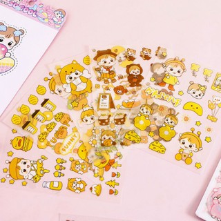 Sticker 4 tấm cô gái dễ thương