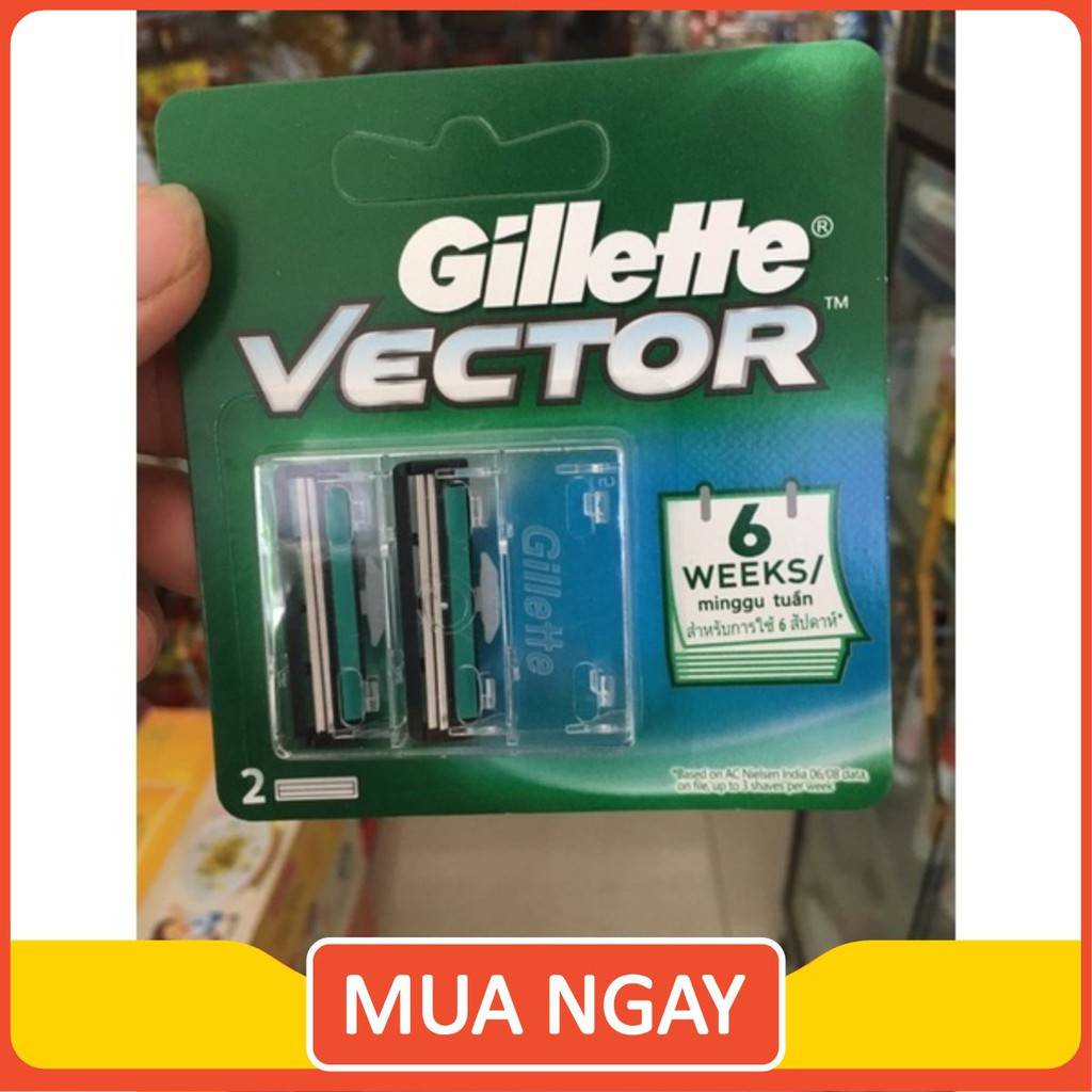 Lưỡi dao cạo râu Gillette Vector (bộ 2 lưỡi)