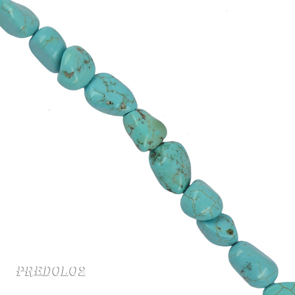 Tumbled Nuggest Artifical Blue Howlite Turquoise loose Beads 15 inch