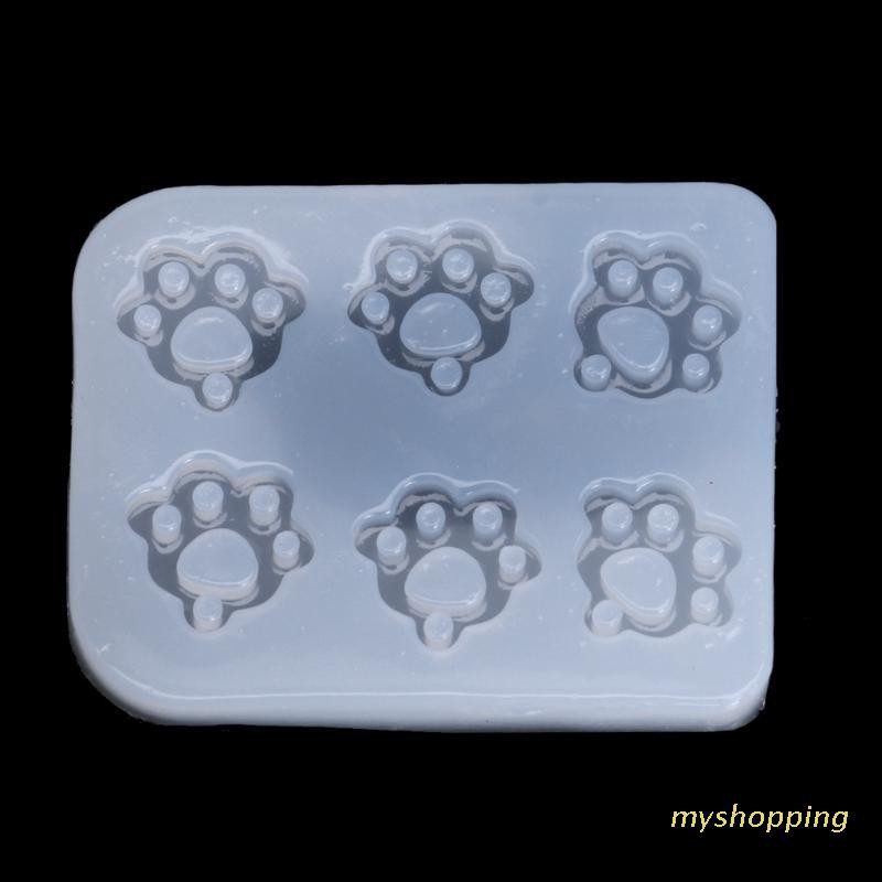 Khuôn Silicone Làm Mặt Dây Chuyền Hình Dấu Chân Mèo