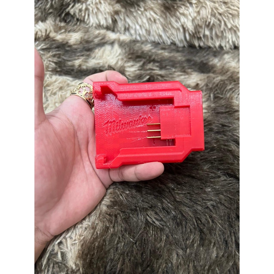 Dock sạc Milwaukee 18v Adapter thay thế sạc Zin, nhựa in siêu cứng. BN.