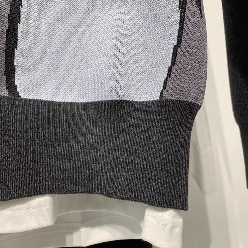 Áo len nam giới Mèo và chuột phim hoạt hình thêu, áo len cổ tròn dệt kim đáng yêu anime