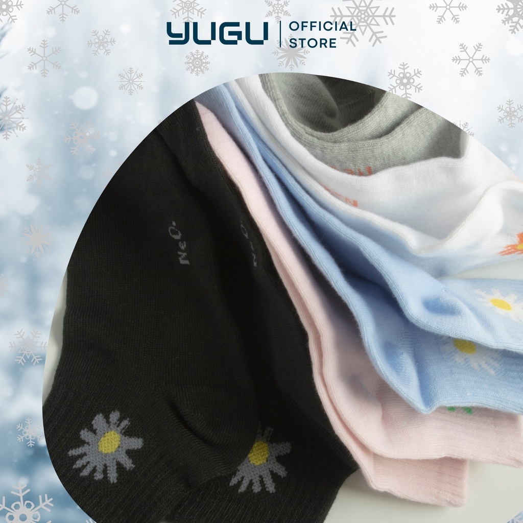 Vớ nữ Neo hoa cúc cổ thấp, tất cổ ngắn hoa cúc  cotton cao cấp kháng khuẩn thoáng mát co dãn 4 chiều