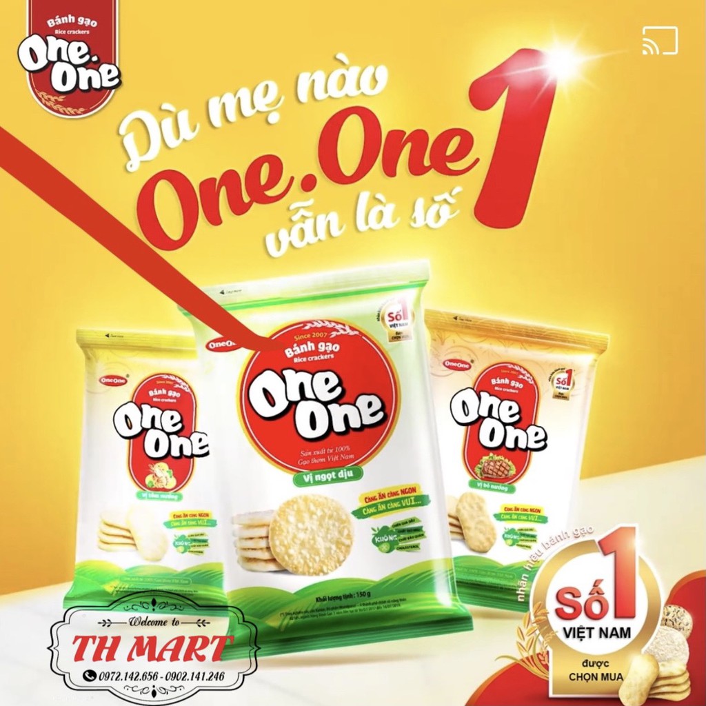 bánh gạo one one vị phô mai ngô được làm từ gạo japonica càng ăn càng ngon gói 118g