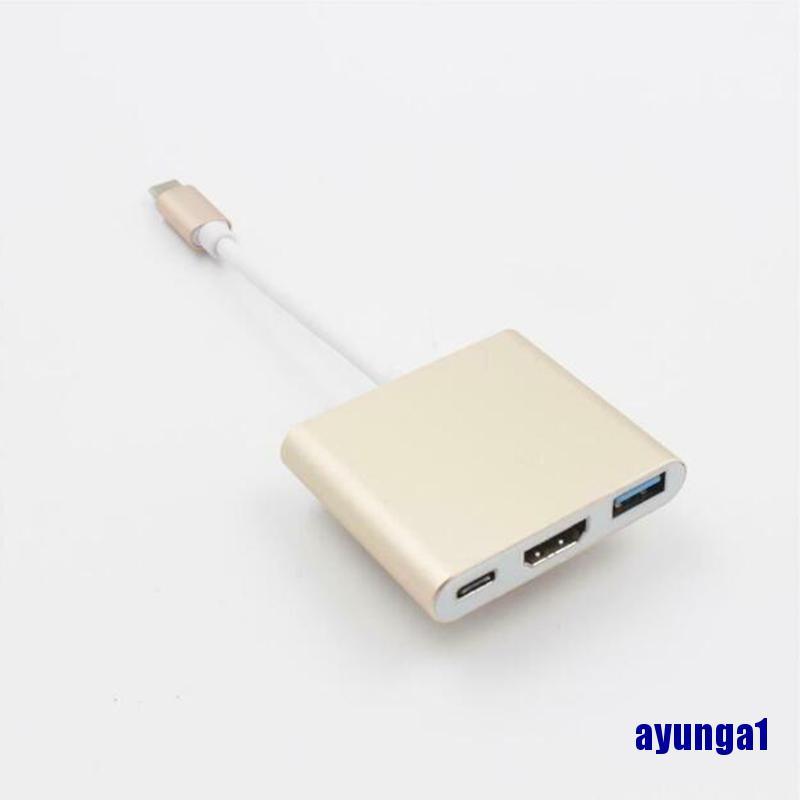 (ayunga1) Type C to 4K HDMI USB 3.0 Charging HUB Adapter USB-C 3.1 Converter For Macbook