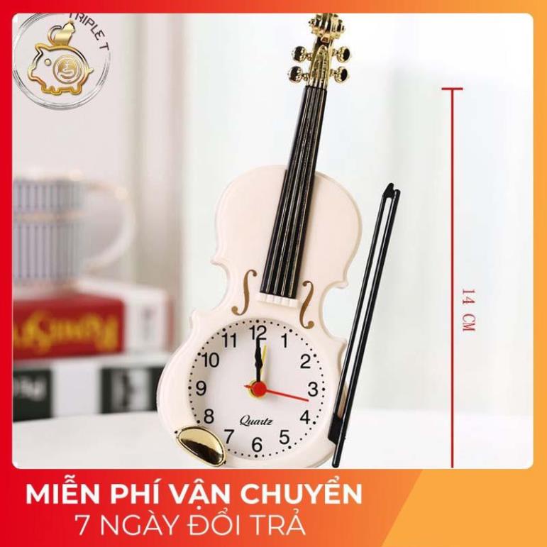 ⚡[HÀNG HOT]⚡Đồng Hồ Báo Thức Hình đàn violon, Đồng hồ để bàn, Đồ lưu niệm độc lạ, Quà tặng ý nghĩa CAO CẤp của store