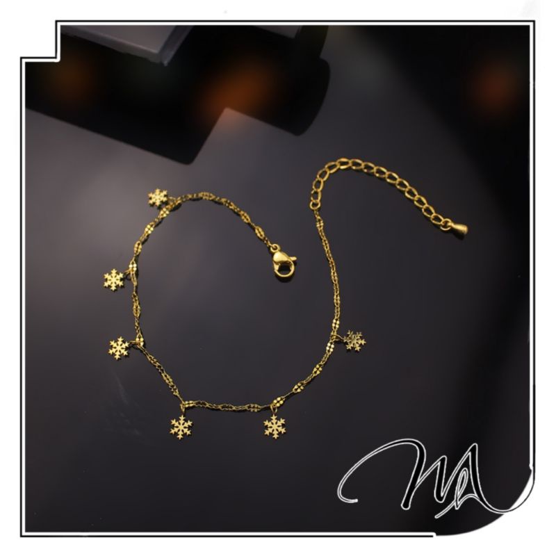 Lắc chân nữ Titan không gỉ dây trúc hoa tuyết rơi - Măng's House LC56