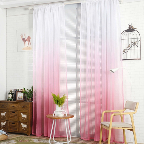 Rèm vải tuyn Gradient Màu tím cho phòng khách Phòng ngủ Màn cửa Organza Voile hiện đại cho nhà bếp