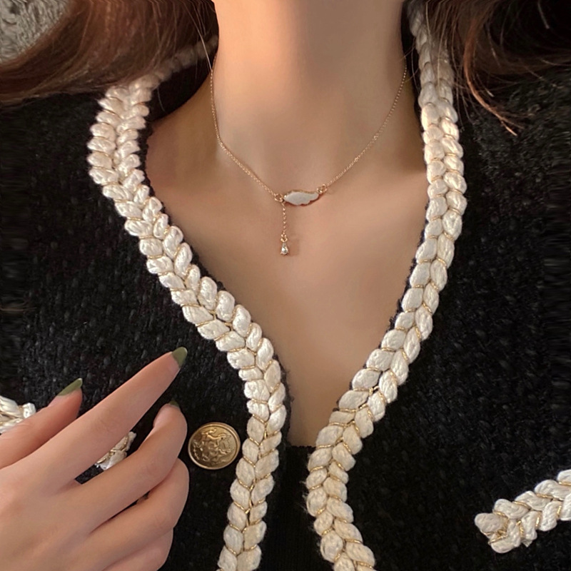 vòng cổ Mặt Hình Giọt Nước Đính Đá Thời Trang