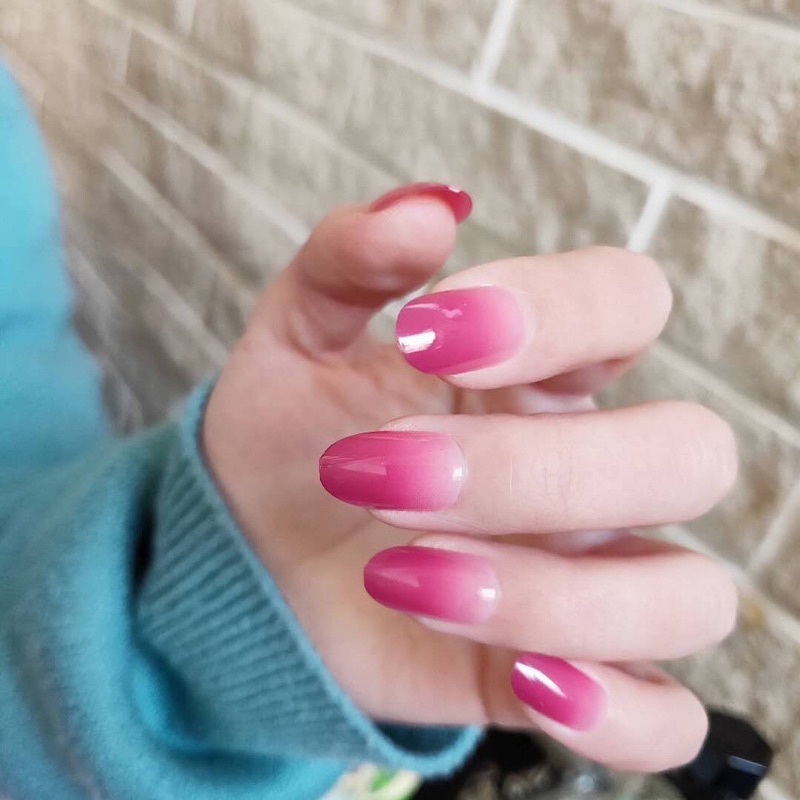 Bộ 24 Móng Tay Giả Ombre Màu Hồng xinh xắn Loại đẹp tự nhiên ( kèm keo dán )