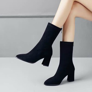 Giày Bốt Nữ Da Lộn 7P