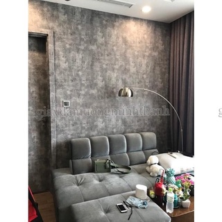 Giấy Dán Tường Giả Xi Măng Bê Tông Hàn Quốc Cho Phòng Khách Phòng Ngủ Cửa Hàng Lụa Không Keo