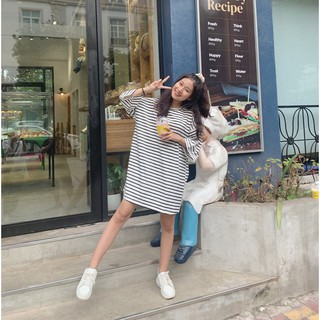 Váy thun kẻ tay ngắn tkv31 1994closet