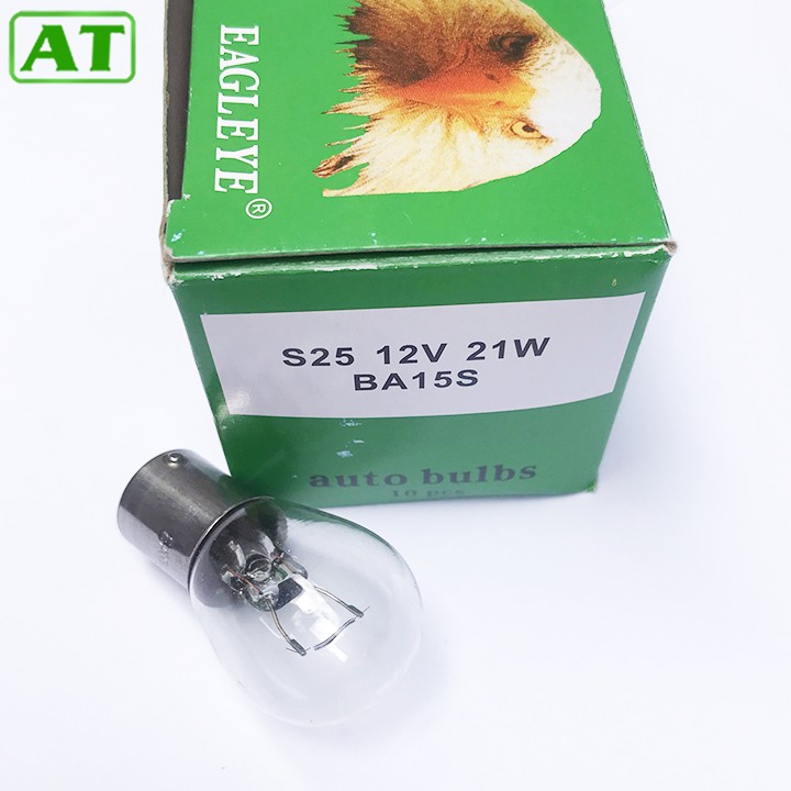 Hộp 10 Bóng Đèn Hậu Ô Tô Chân Cài 12V Hoặc 24V 21W (Một Tóc)