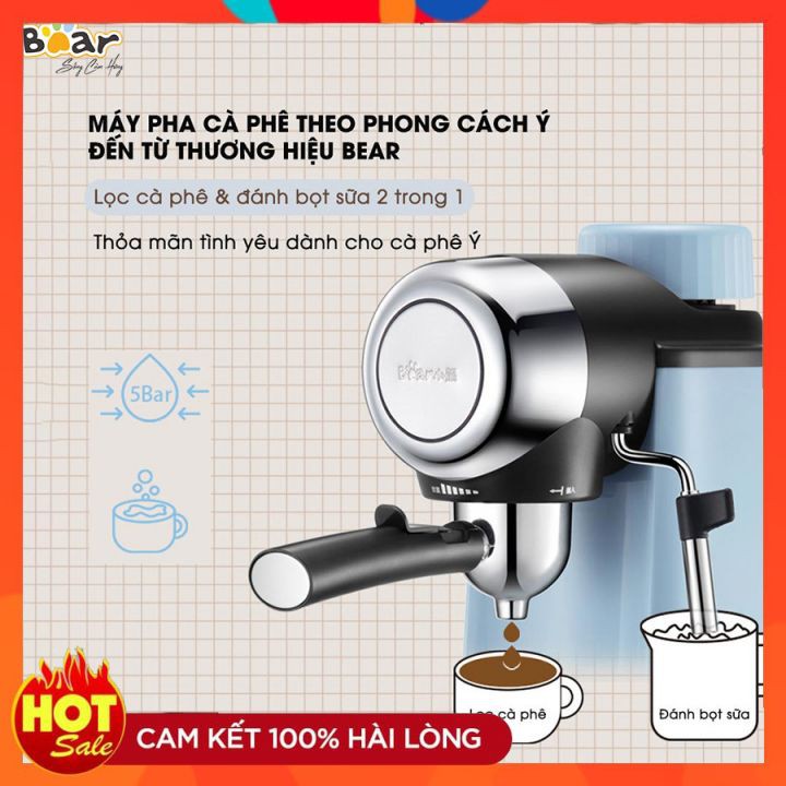 Máy Pha Cafe Espresso Bear CF-B02V1, Cafe, Espresso, Đánh Bọt Sữa, Cappuccino, Bản Quốc Tế Bảo Hành 18 Tháng