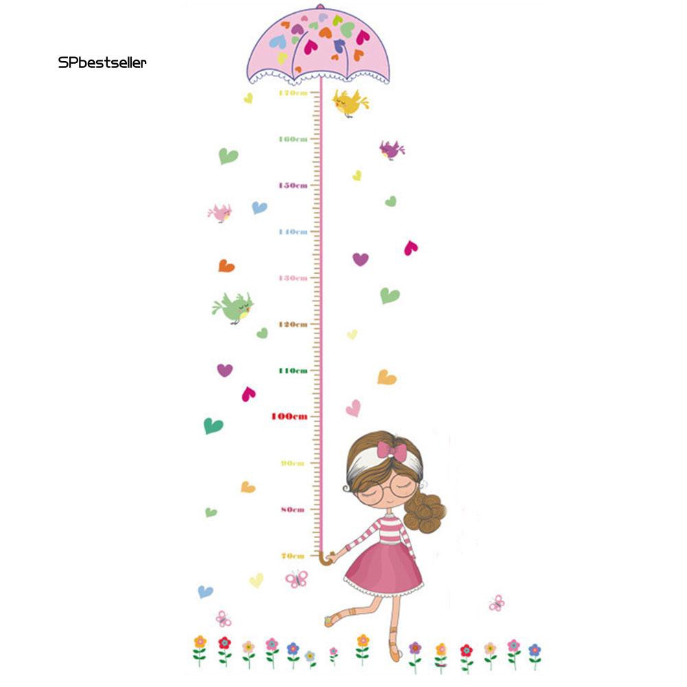 Giấy dán tường họa tiết hoạt hình có thước đo chiều cao cho bé chất liệu PVC kích thước hoàn thành 75x145cm