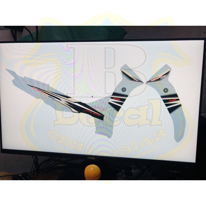 ( Quí khách vui lòng mang ra tiệm cho thợ dán ) Tem SIRIUS CRYPTON XÁM XI MĂNG