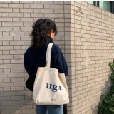 Túi tote túi vải canvas phong cách Hàn quốc, có khóa miệng ngăn phụ bên trong thời trang