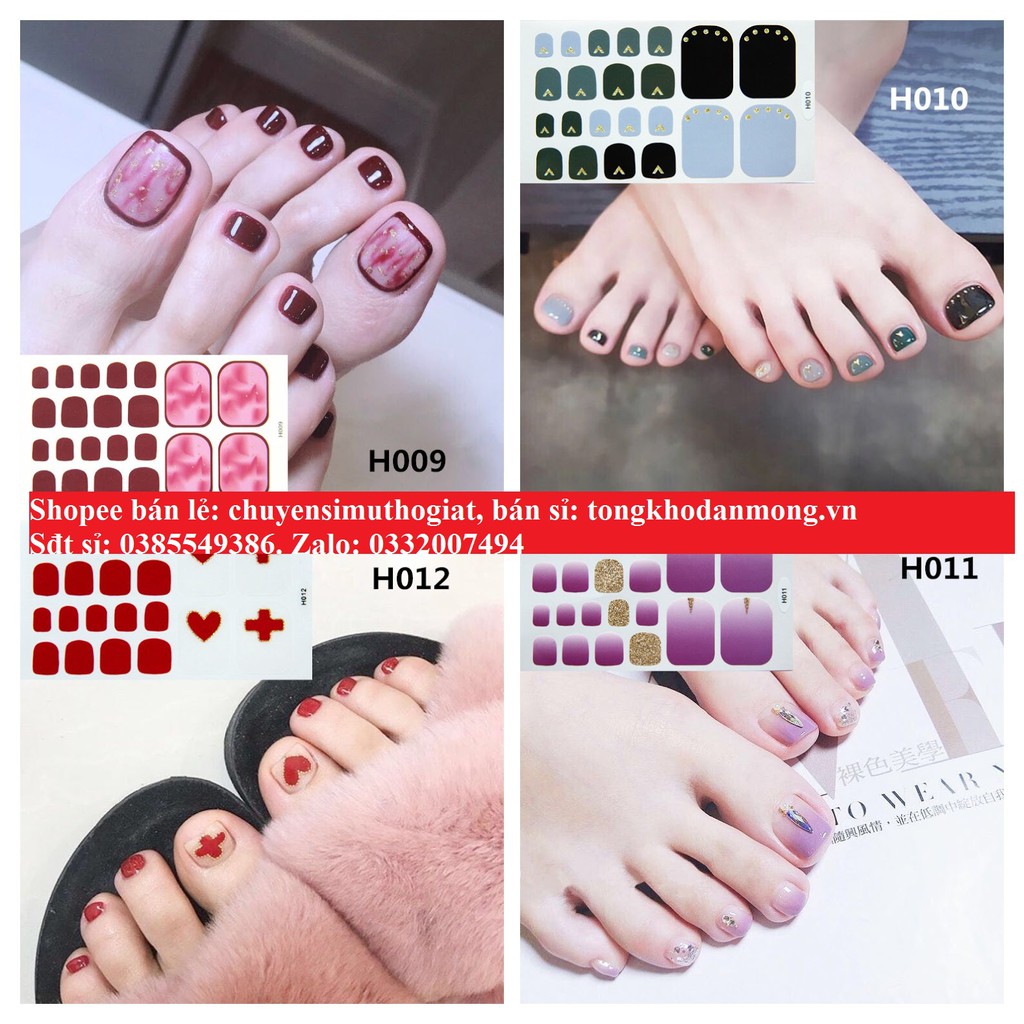 Bộ 22 Miếng Dán Móng Chân Nails Sticker mã H001-H020