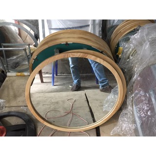 GƯƠNG TRÒN VIỀN GỖ SỒI