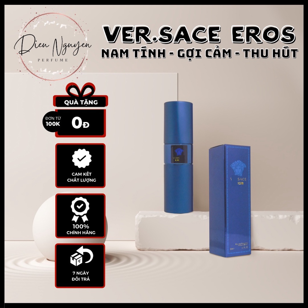 Dầu Thơm Nước Hoa Nam VERSACE EROS Thơm Lâu Mini 20ml
