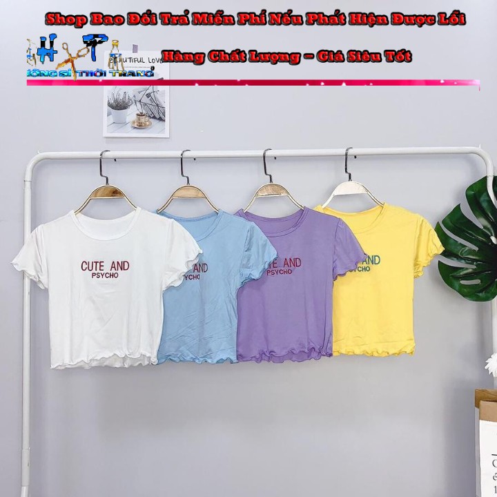 Áo Thun Cotton Borip Lửng Croptop Thêu Chữ Cực Đẹp Mẫu Hót Siêu Mới 2020-Hàng Có Sẵn