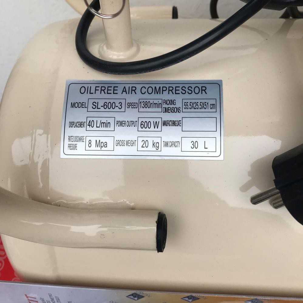 [Hàng xịn] Máy nén khí không dầu 30L, Máy nén khí Etop 30L đầy đủ phụ kiện sẵn nắp đặt