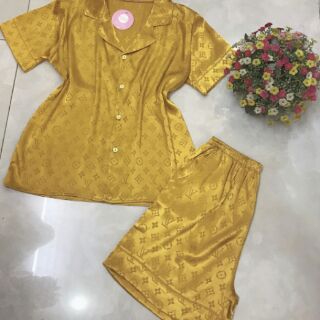 Bộ pijama đùi lụa gấm
