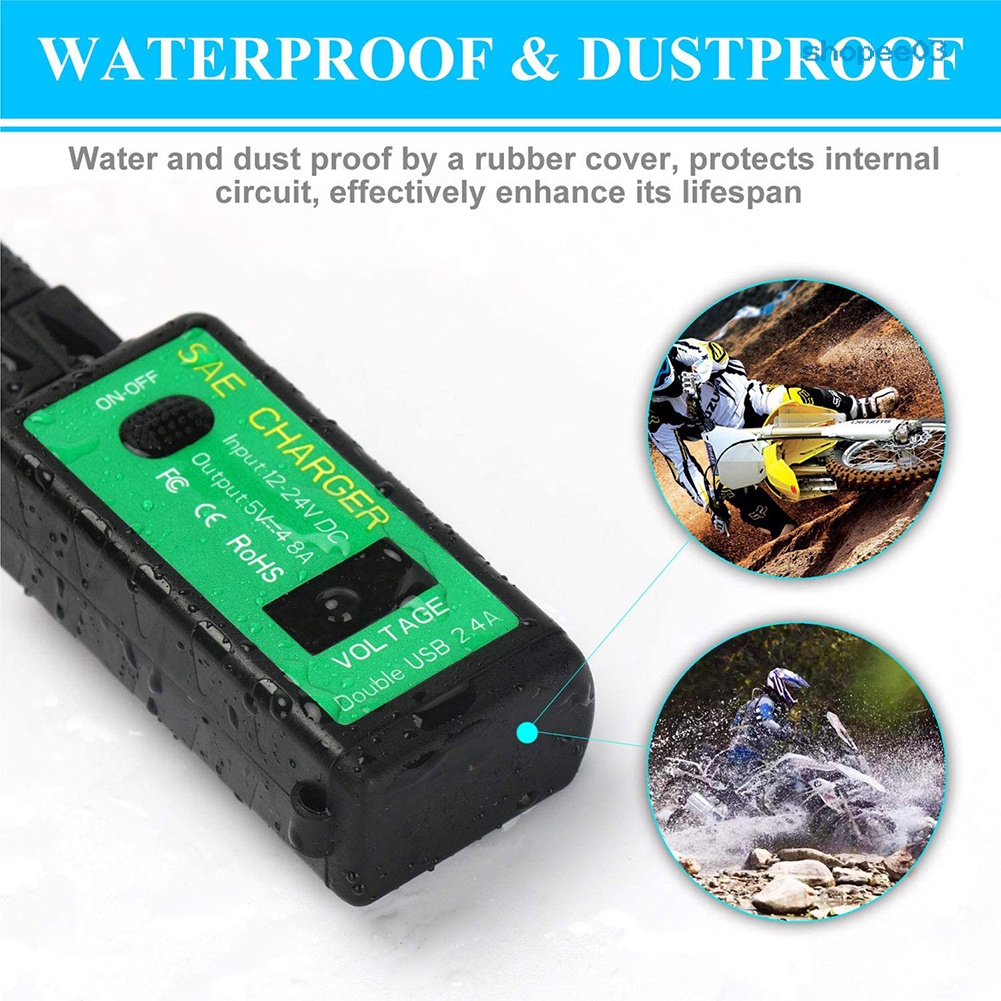 Củ sạc nhanh M.2 3.1A/4.8A SAE sang USB Type-C cho xe máy