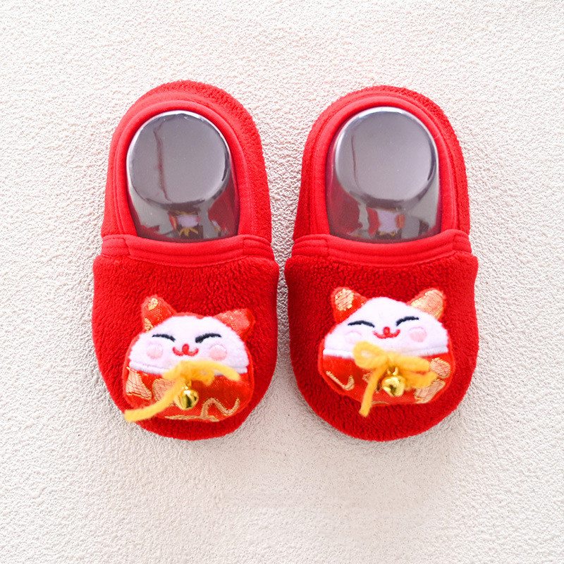 Giày Chống Trượt Hình Mèo May Mắn Cho Bé Từ 1-4 Tuổi