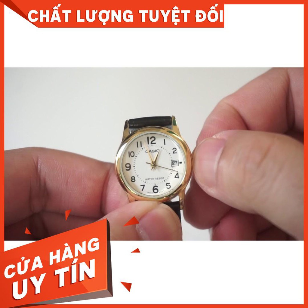 HOT Đồng Hồ Nam Casio MTP-V002GL-7B2UDF Chính hãng Dây Da Đen - Mặt Số Màu Trắng Chinh Hãng