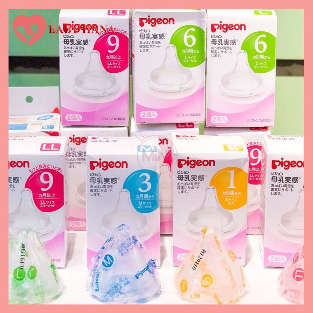 Núm Ti Bình Pigeon Nội Địa Nhật Cho Bình Cổ Rộng Siêu Mềm (1 Chiếc)