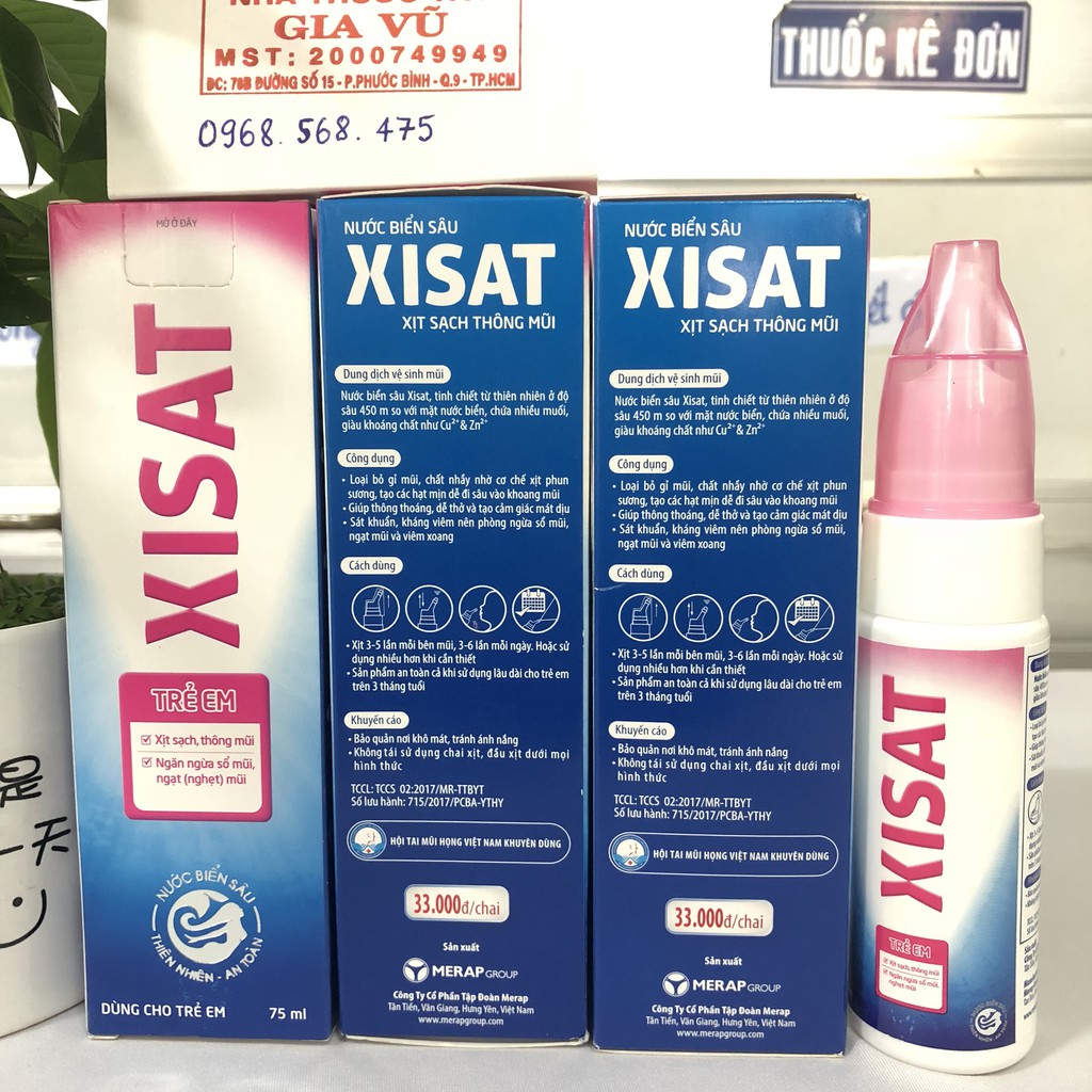 Nước Biển Sâu Xịt Mũi Xisat Hồng - Hỗ trợ điều trị xổ mũi, nghẹt mũi, giúp thông thoáng mũi