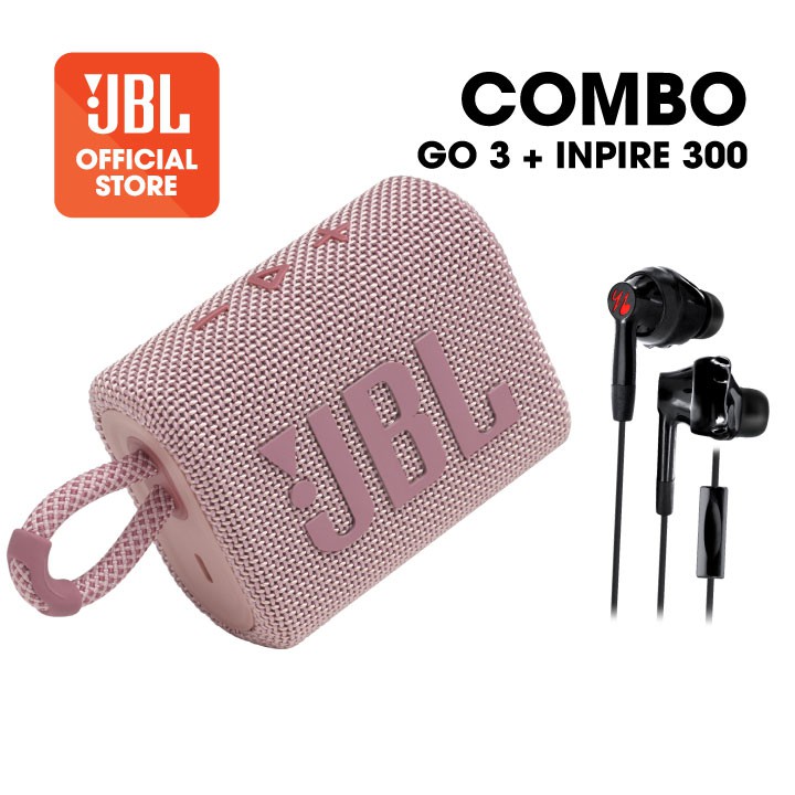 |COMBO Loa &amp; Tai nghe| Loa Bluetooth JBL GO 3 + Tai nghe dây cắm JBL INSPIRE 300 - Hàng Chính Hãng