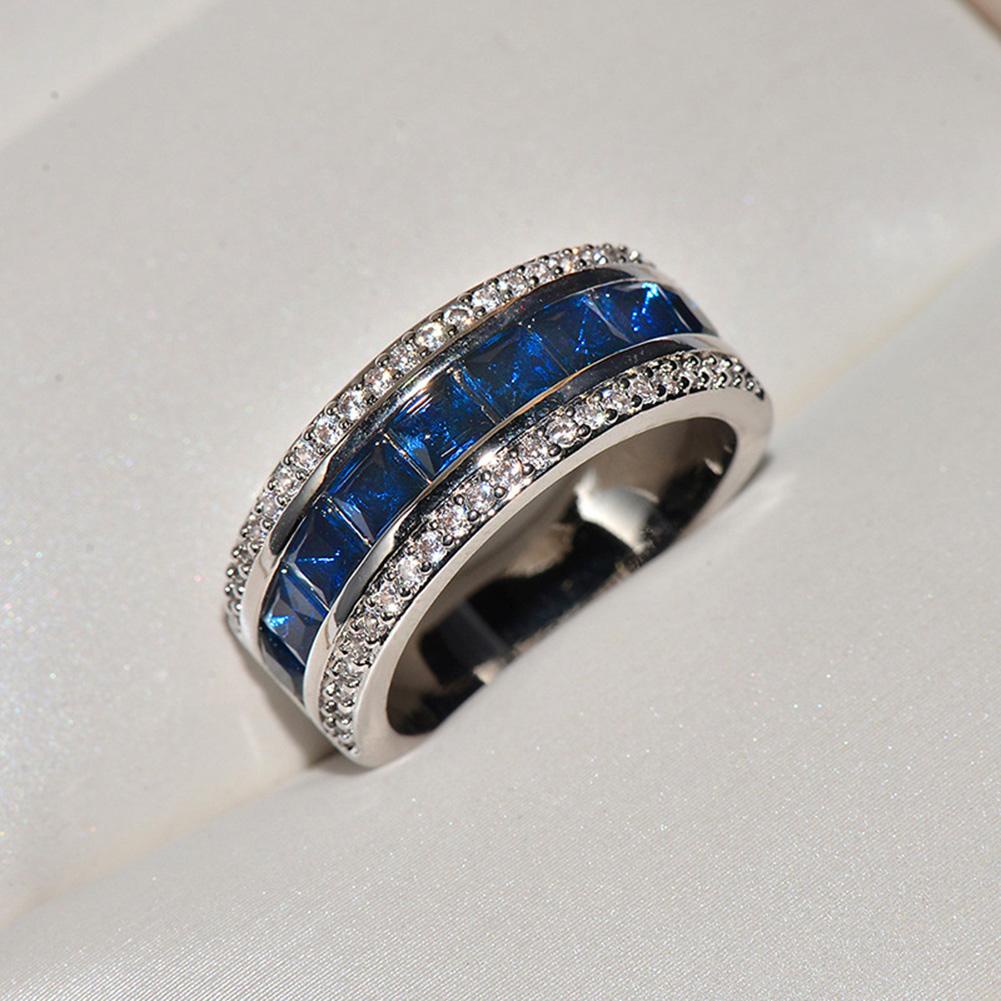 Nhẫn Mạ BạC 925 ĐíNh Đá Sapphire Xanh Sang TrọNg