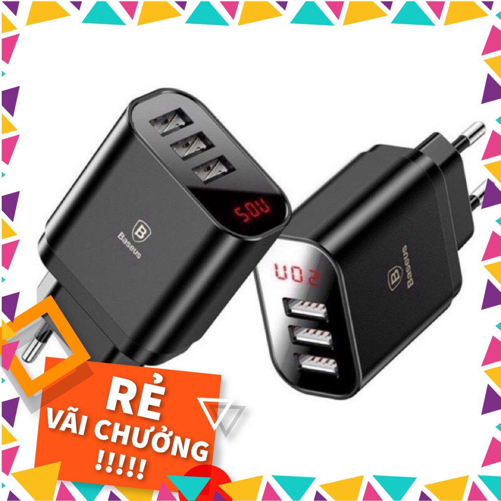 Củ Sạc nhanh BASEUS mini 3 cổng USB 10.5W 5V 2.4A(bảo hành 12 tháng)