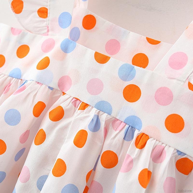 Đầm hai dây cổ vuông tay cánh tiên dáng xòe đáng yêu cho bé gái