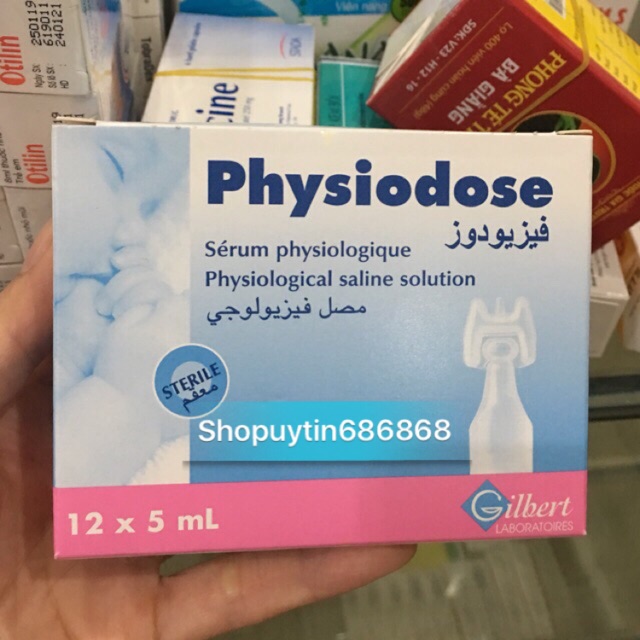 Nước muối sinh lý physiodose pháp (hộp 12 ống .5ml)