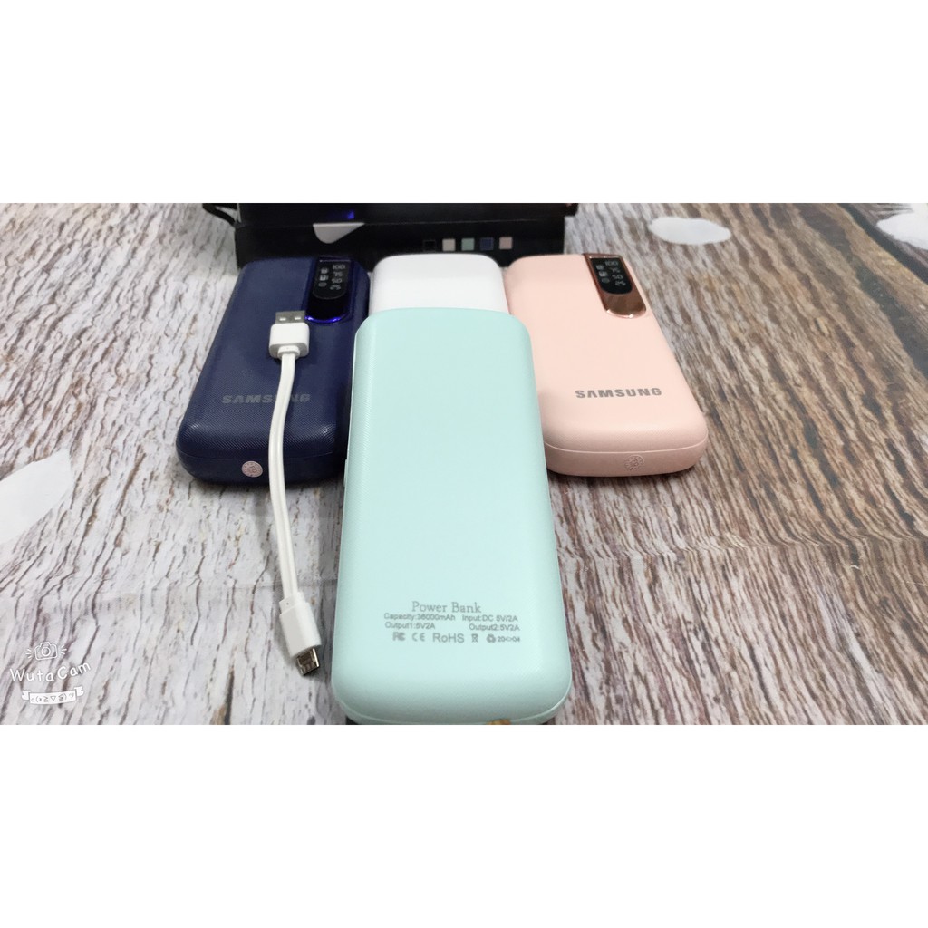 Sạc Dự Phòng Sam Sung 36000mah Có Đèn Pin Và Hiển Thị % Pin